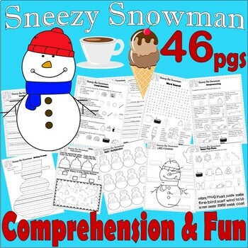 Preview of Sneezy the Snowman Winter Read Aloud Book Study Companion Reading Comprehension