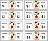 Snoopy "Bucks" and Coins