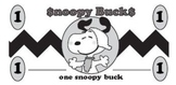 Snoopy Bucks classroom money