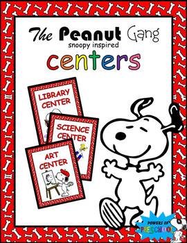 Preview of Center Signs Snoopy Charlie Brown The Peanuts Gang Theme Inspired