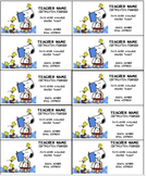 Snoopy II Teacher business cards Editable