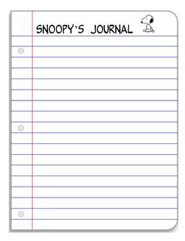Snoopy Peanuts Class Mascot Take Home Journal by Not All Shoes Fit the Same