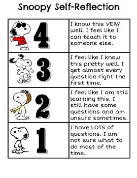 Preview of Snoopy / Peanuts Self Reflection