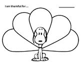 Snoopy - Thanksgiving writing - I am thankful for ...