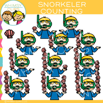 Preview of Snorkeler Counting Clip Art