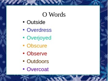 Snow Acrostic Poem Word Bank Power Point by Primary Tec | TpT