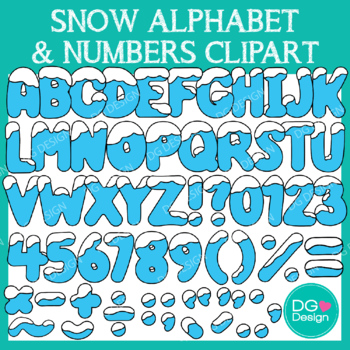Preview of Snow Alphabet and Numbers Clipart