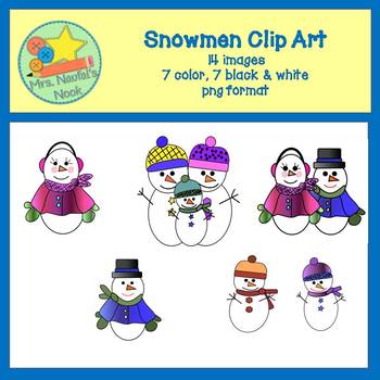 Snowmen Clip Art by Sandra Naufal | TPT