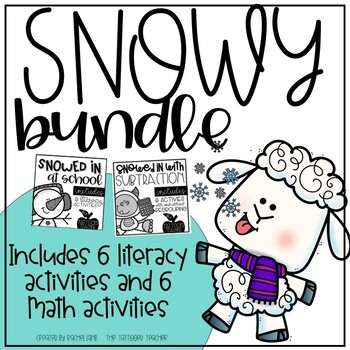 Preview of Snow Bundle 6 ELA and 6 Subtraction activities