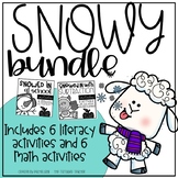 Snow Bundle 6 ELA and 6 Subtraction activities