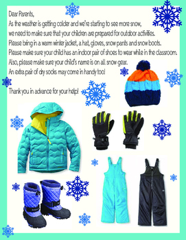 Snow Clothes by Amy's Shop | Teachers Pay Teachers