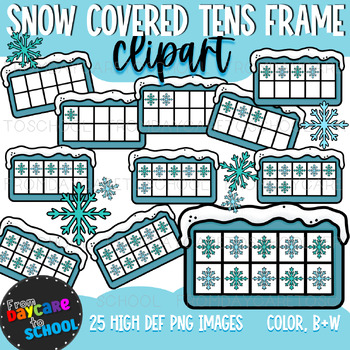 Preview of Snow Covered Ten Frame Clipart