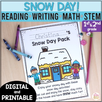 Preview of Snow Day Activities - Reading Writing Math Stem Winter Activities for 1st & 2nd