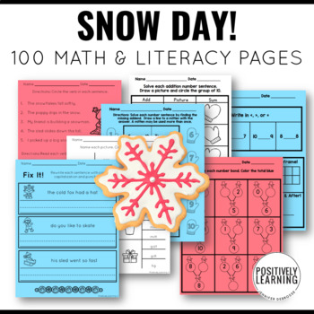 Preview of Snow Day Activities Packet No Prep Printables for Winter Break