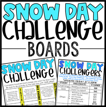 Preview of Snow Day Challenge Boards