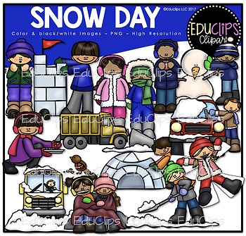 Preview of Snow Day Clip Art Bundle {Educlips Clipart}