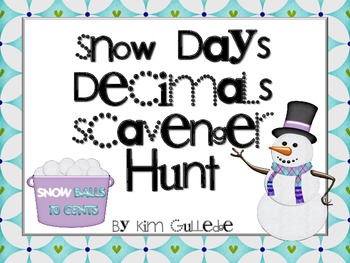 Preview of Snow Day Decimals Scavenger Hunt - All Four Operations