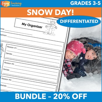 Preview of Snow Day Differentiated Winter Persuasive Prompts - Argumentative Writing Bundle