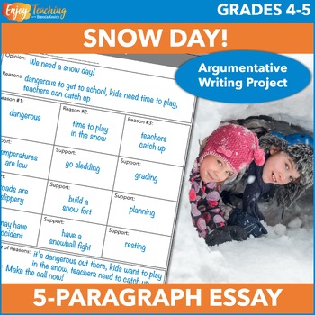 Preview of Snow Day! Five-Paragraph Persuasive Essay - Winter Argumentative Writing Prompt
