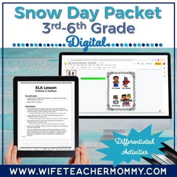 Preview of Snow Day Packet for Upper Grades (Digital Version)
