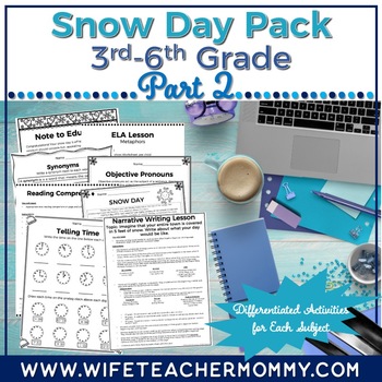 Preview of Snow Day Packets for Upper Grades Part 2 (Print Version)