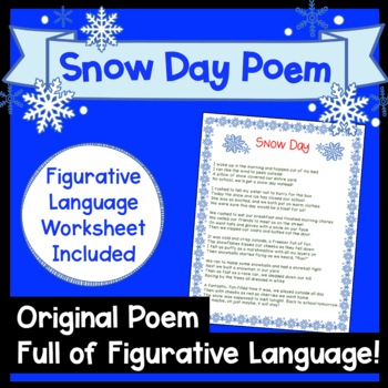 Preview of Snow Day Poem | Figurative language poem