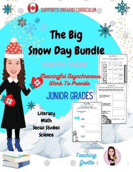 Preview of Snow Day Supply Plan Bundle. Print and Go. Ontario Junior Curriculum.