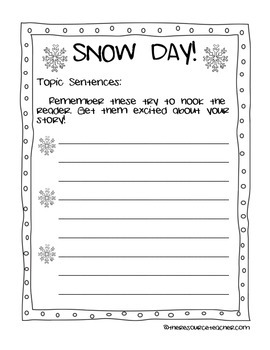 Snow Day Writing by Natasha Boysal from The Resource Teacher | TpT