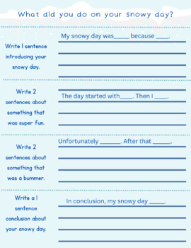 Preview of Snow Day Writing Activity