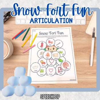 Preview of Snow Fort Fun Articulation - Speech Therapy Craft