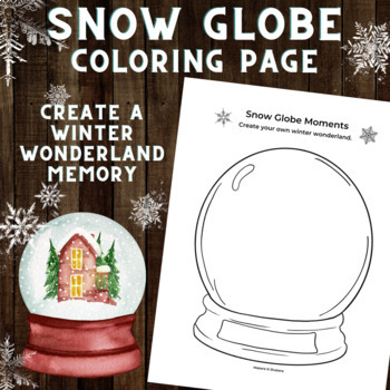 Preview of Snow Globe Coloring Page Activity, - Winter Holidays Bulletin Board