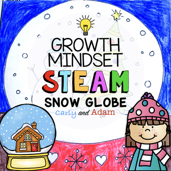 Preview of Snow Globe Directed Drawing Growth Mindset Winter STEAM Activity