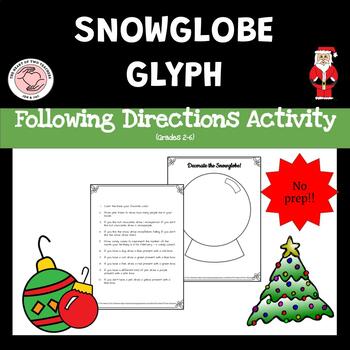 Preview of Snow Globe Glyph (Grades 2-6) - Following Directions Holiday Activity