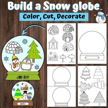 Snow globe Photo Craft Template Keepsake Student Christmas Gifts to Parents