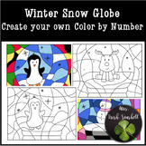 Snow Globe Winter Create your own color by number Clipart 