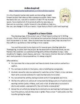 Preview of Snow Globe Fictional Narrative (editable)