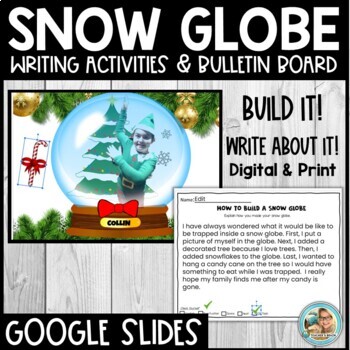 Preview of Snow Globe Writing | Build a Snow Globe | Google Slides & Print