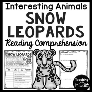 Preview of Snow Leopards Informational Text Reading Comprehension Worksheet Animals
