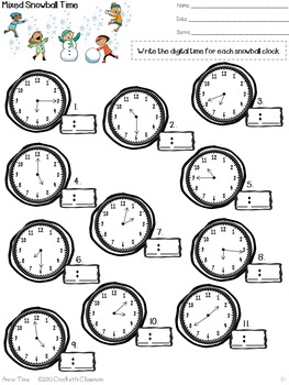 telling time activities for teaching time for 2nd and 3rd grade