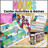 Snow Nouns Activities and Task Cards-Possessive,Proper/Com