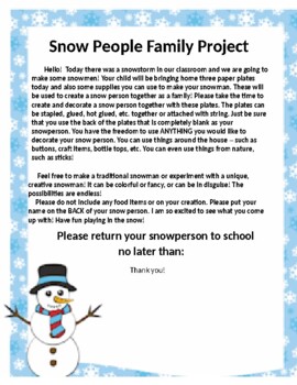 Preview of Snow People Family Project