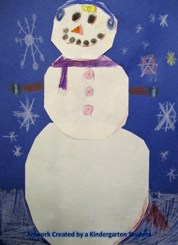 Expressive Face Snowman Winter Collage Art Lesson