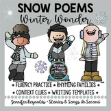 Snow Poems|Winter Reading Fluency, Rhyming and Writing Activities