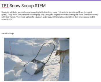 Preview of Snow Scoop STEM