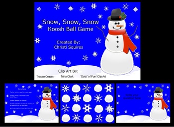 Preview of Snow, Snow, Snow Koosh Ball Game for the SMARTBoard