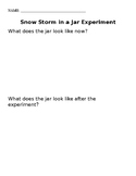 Snow Storm in a Jar Experiment Recording Sheet