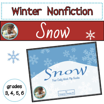 Preview of Snow Themed Nonfiction Comprehension Passages and Daily Skills Flipbooks