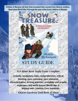 Preview of Snow Treasure by Marie McSwigan Novel Reading Study Guide Complete!