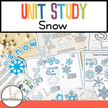 Preview of Snow Unit Study Snowflakes Winter Kids Activity Life Cycle of Snow