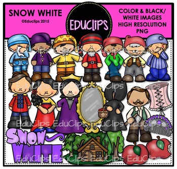 Preview of Snow White Clip Art Bundle {Educlips Clipart}